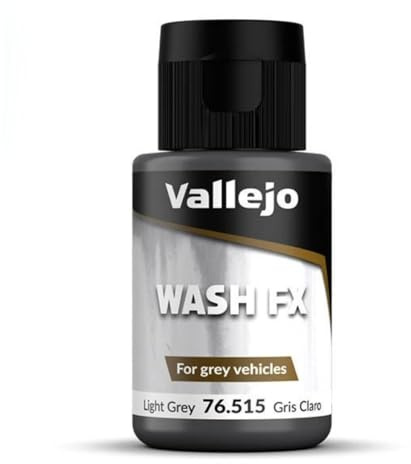 Vallejo Model Wash Pintura Acrílica Gris Claro Para Aplicar efectos de Sombras y Luces, 18 ml. de Forma Fácil y Rápida para Modelismo y Figuras