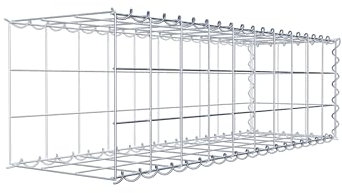 GABIONA Cestino di Pietra Gabbione Maglie rettangolari, 10 x 10 cm, profondità 30 cm, Cestino per la Coltivazione di Tipo 2, Chiusura a Spirale, con zincatura galvanica