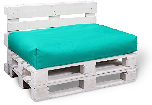 BuBiBag Palettenkissen - Beanbag Sitzauflage für Paletten | Sitzfläche für In & Outdoor | Sitzkissen in 6 Größe & versch. Farbe (120x60x15 cm, türkis)