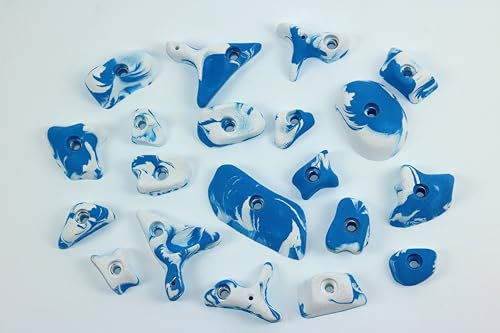 Schwarz Klettersport 20 Klettergriffe blau-Weiss