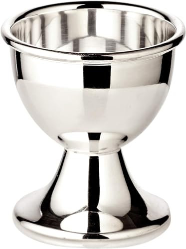 EDZARD huevera Classo, Plateado Pesada, Altura 5 cm