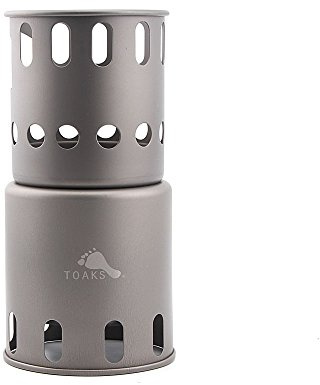 TOAKS Titanium Backpacking Wood Stove - Compact, Lightweight, High Efficiency - Outdoor Cooking System (Stove Only)