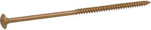 Power Pro 48092 Lag Screws, 3/8 x 12, Star Drive Construction Lag Screws, Rust Resistant, Ceramic Coated Bronze, 15pcs Box