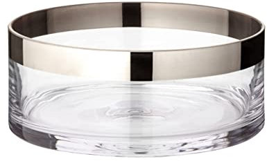 EDZARD Bol/Tazón Grit, forma redonda, diámetro 20 cm, cristal soplado con borde de platino