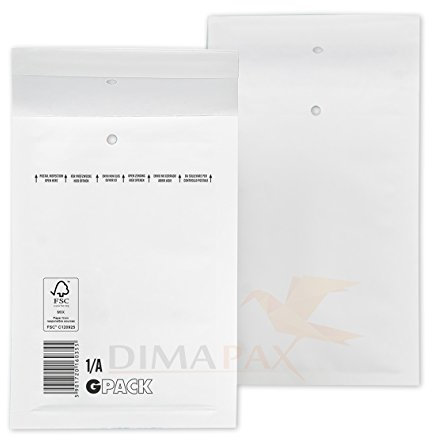 Luftpolstertaschen Versandtaschen braun weiß alle Größen wählbar dimapax (200 x A1, weiß)