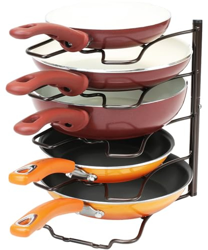 Deco Brothers Pan Organizer Rack for Kitchen Cabinet and Counter, Bronze