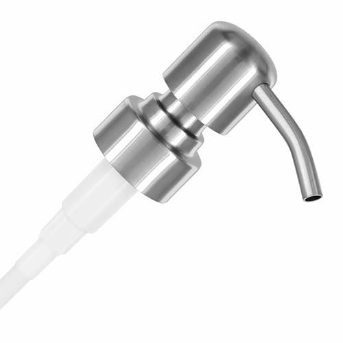 ALTGLAS Pompa del Dispenser di Sapone 'Zagreb' in Acciaio Inox per Dosatore | Argento Spazzolato • Pompa di Ricambio con Filettatura da 27-28 mm • Dispenser di Sapone Upcycling da Bottiglie Usate
