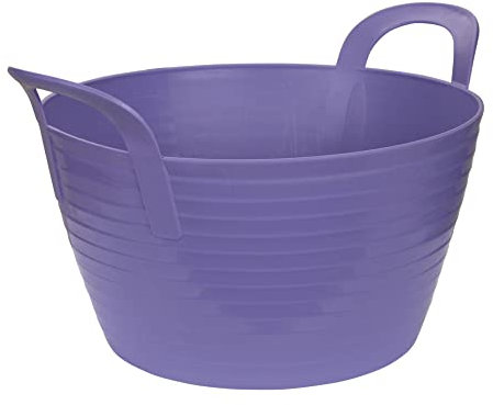 Kerbl Trog FlexBag lila (Flexibler Futtertrog, Müslischüssel, Fassungsvermögen 12 Liter, Futtereimer mit Zwei Griffen)