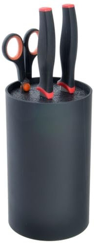 HiT Bloc à couteaux rond non équipé avec brosse intégrée Noir ou blanc blanc