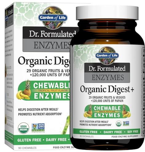 Garden of Life Dr. Formulated Organic Digest+, Tropical Fruit - 90 chewables