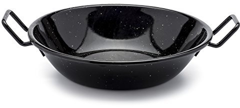 Zinel 4501 Pan Kadai/Wok with Handles, Enamel, Black/White Dots, 20cm