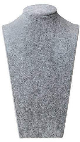 SiAura Material ® - 1x graue Veloursamt Schmuckbüste 14,5x24cm Dekobüste Schmuckständer Kettenständer Schmuckhalter Schmuckdisplay