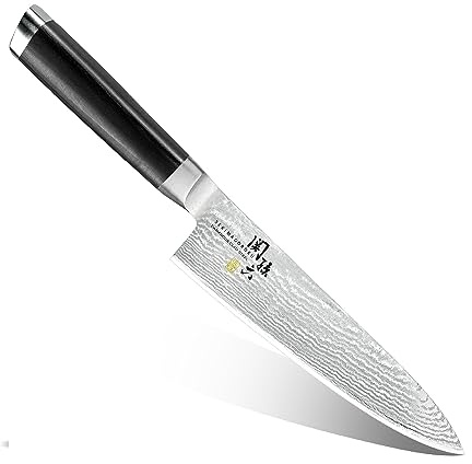 Seki Magoroku Damasco Cuchillo de carnicero 180 mm AE de 5204 (importado de Japón)