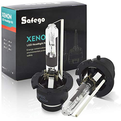 Safego 2 x D2R Lampade di Ricambio Xenon Bulb Xeno HID Lampadina Faro 35W Impermeabile D2R Lampada allo Xeno Coppia D2R 6000K Bianco