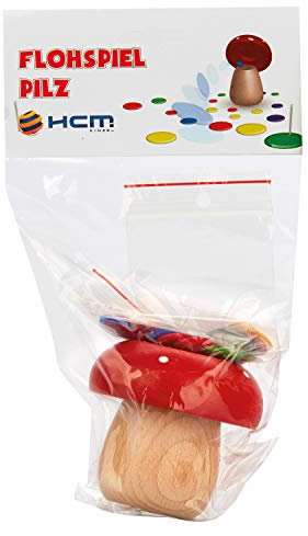 Jard 107020 - Flohspiel Pilz Spieleklassiker aus Holz mit Kunststoffchips