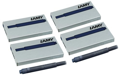 LAMY T10 4er Set Tintenpatronen mit großem Tintenvorrat - geeignet für alle Lamy Patronenfüllhaltermodelle - Inhalt 1,25ml je Patrone - 5 Stück pro Päckchen - Tintenfarbe blau-schwarz