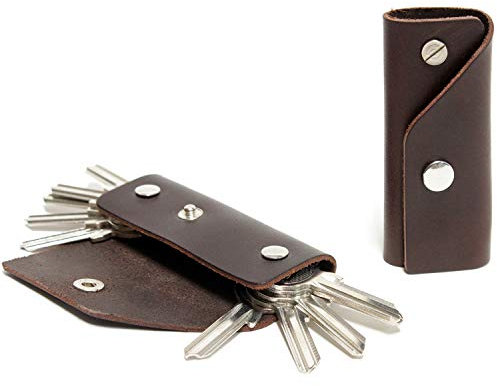 Pack & Smooch Custodia portachiavi in pelle Kingsley L per un massimo di 10 chiavi Marrone Scuro Fatto a mano in Germania