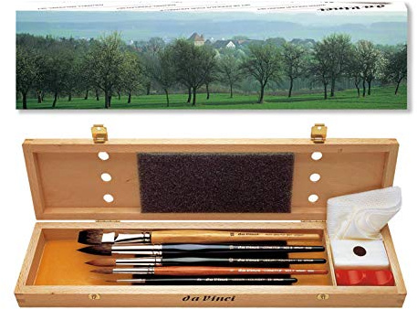 Da Vinci 5240 Serie Aquarellpinsel Set, Holz, Braun, Schwarz/Rot, 30 x 30 x 30 cm