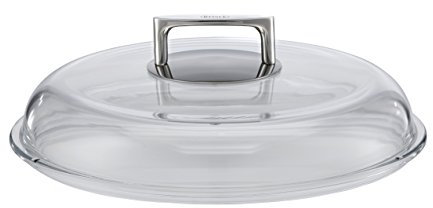 RÖSLE SILENCE Borosilikat Glasdeckel, Hochwertiger Pfannendeckel mit Griff aus Edelstahl 18/10, 28 cm, Temperaturbeständigkeit bis 260 °C, Spülmaschinengeeignet