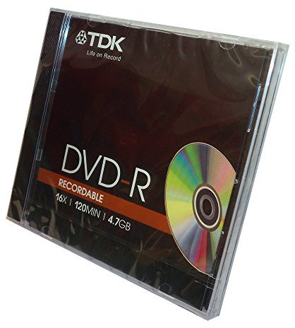 TDK DVD-R 4.7GB DVD-R - Blank DVDs (4.7 GB, DVD-R, 1 pc, Jewelcase)