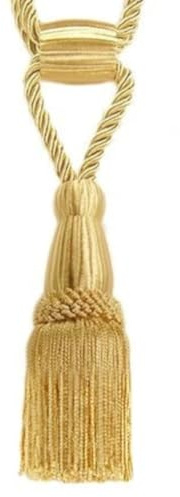 Mosel Avenue Art & Gobelin Studio Raffhalter 50 cm/Quaste 15 cm mit Kordel Farbe Honiggelb/Light Gold Schmuckquaste Gardinen Vorhang Gardinenhalter Quaste Halter für Gardinen Barock Design
