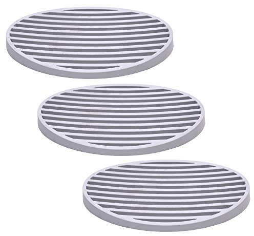Cosmos 3 Pack Gray Color Oval Shape Silicone Shower Soap Dish Soap Holder Soap Tray