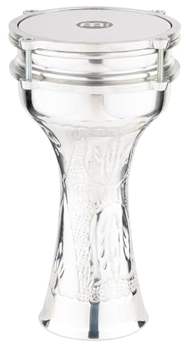 Meinl Percussion Aluminium Series Darbuka - Kleine Handtrommel - Mit Kunststofffell - Durchmesser 5,875 Zoll - Handgehämmert - Aluminium, Silber (HE-111)