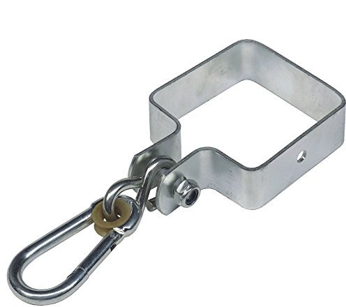 Wickey Schaukelschelle mit Karabiner 9x9 cm - Vierkant Haken - Witterungsbeständig - Stabil und robust - für Spieltürme, Schaukelgestelle und Klettergerüste