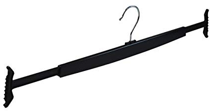 10 Black Plastic Expandable Spring Coat Hangers for Trousers & Skirts Hanger