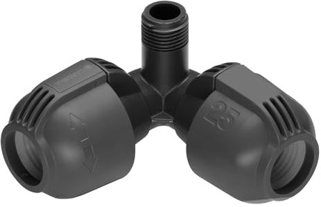 GARDENA sprinkler angle piece with external thread: connector for connection in the corner region of Sprinkler T 380, 25 mm x 1/2 Quick & Easy connection technology (2782-20)
