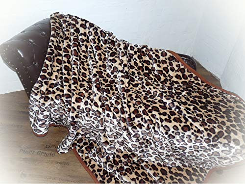 Natur-Fell-Shop Kuscheldecke Tagesdecke Decke Leopard - Design 160x200cm
