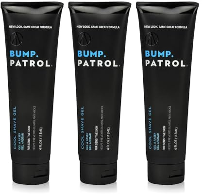 Bump Patrol Cool Shave Gel - Sensitive Clear Shaving Gel With Menthol Prevents Razor Burn, Bumps, Ingrown Hair - 4 Ounces 3 Pack
