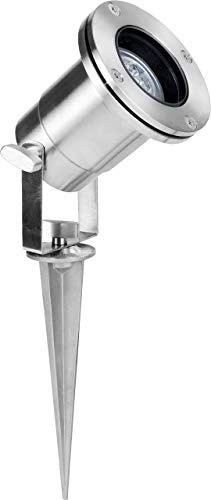 TS-Electronic Gartenstrahler Edelstahl mit Erdspieß 35 W/IP68/1 x GU10 46-29418