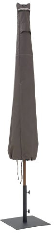 Classic Accessories Ravenna Garden Schirmabdeckung, Dunkles Taupe/Grau/Espresso (Durchmesser: 335 cm)