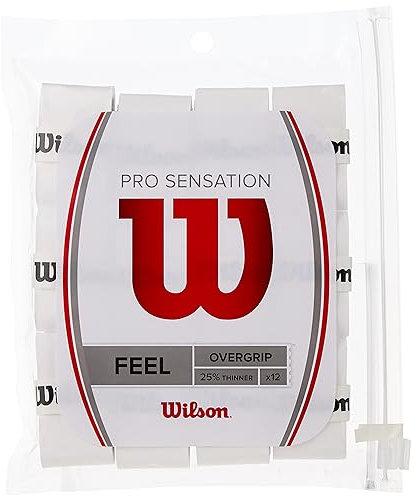 Wilson Griffband, Pro Overgrip Sensation, Unisex, Weiß, 12 Stück, WRZ4011WH STANDARD