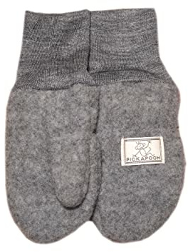 PICKAPOOH Baby und Kinder Fäustel aus Bio-Wollfleece Grau Gr. 3 (bis 4 Jahre)