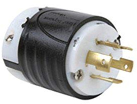 Legrand Pass & Seymour L1620P Turnlok Industrial Spec Grade Locking Plug, 20 Amp 3 Phase 480V, NEMA L16-20P, Black/White (1 Count)