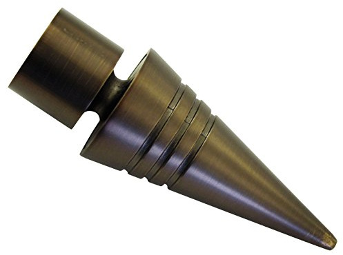 Gardinia Endknöpfe für Gardinenstangen, 2 x Endstück Spitze, Serie Chicago, Metall, Bronze, Durchmesser 20 mm, 31378