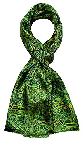 LORENZO CANA - écharpe 100% soie imprimé en couleurs harmonieuses Double écharpe chiffon de soie soie Chiffon Dandy style 30 x 160 cm