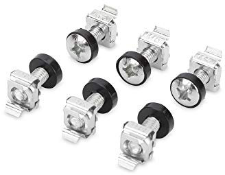 DIGITUS M6 vis & écrous cage - Jeu de 50 pièces - Pour armoires 19 & 10 - Vis, rondelles & écrous d'armoire - Argenté