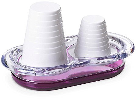 Omada Design Portabicchieri Acqua e Caffè, Porta Bicchieri Biodegradabili, Infrangibile, Lavabile in Lavastoviglie, linea Happy Drink, Viola