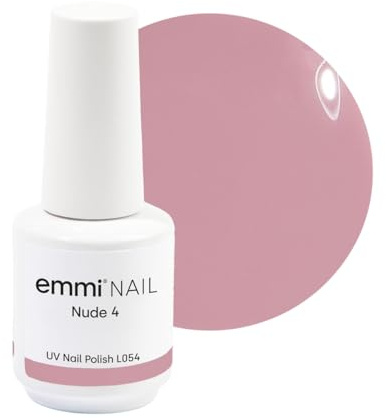 Emmi Nail Lack I LED UV Nagellack I 28 Tage Halt I Langer Glanz & hohe Deckkraft I Stoßfester Lack Nagellack I Kratzfest & vegan I 15ml - Nude 4 (Roséton, L054)