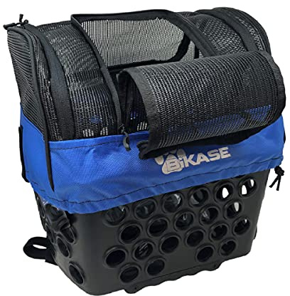BiKase Durable Dog Bike Basket & Carrier, Rear Mount Pet Basket for Bikes with Super Comfort Mat and Cover, Ideal for Small Dogs and Cats up to 12 lbs