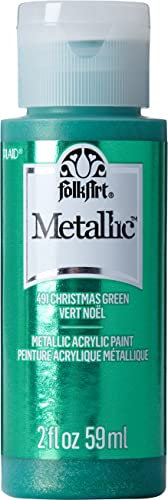 FolkArt Metallic Acrylic Paint in Assorted Colors (2 oz), 6102, 2 Ounce Green Christmas