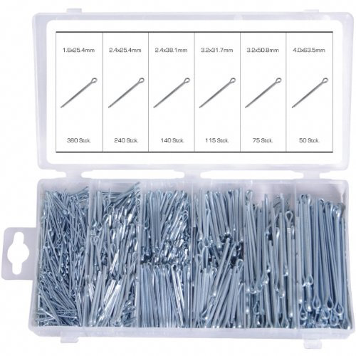 Sicherungssplinte Splinte Sortiment Sortimentskasten Länge 25-64 mm 1000-tlg. (im Aufbewahrungsbox/Sortimentsbox)