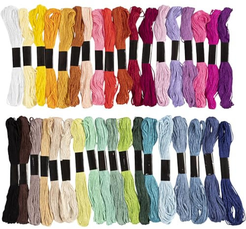 Harmoni broderigarn, tjocklek 1 mm, mixade färger, 42bunt