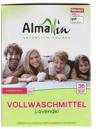 AlmaWin Detersivo completo lavanda, 2 kg, 38 lavaggi, con amplificatore, vegano