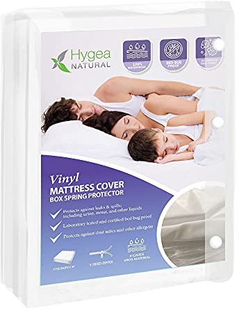 Hygea Natural Vinyl Mattress & Box Spring Cover Twin | Waterproof |Zippered