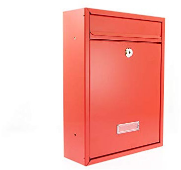 Burg-Wächter MB19R Trent Abschließbarer wetterfester Briefkasten aus verzinktem Stahl, rot, 260x340x88mm