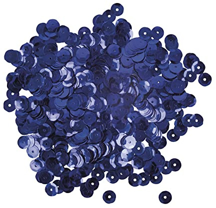 Rayher 3927010 Pailletten, gewölbt, 6 mm ø, SB-Box 4000 Stück, dunkelblau, D.blau